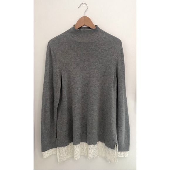 Joie Turtleneck Sweater with Lace Trim Size Large - Picture 4 of 9